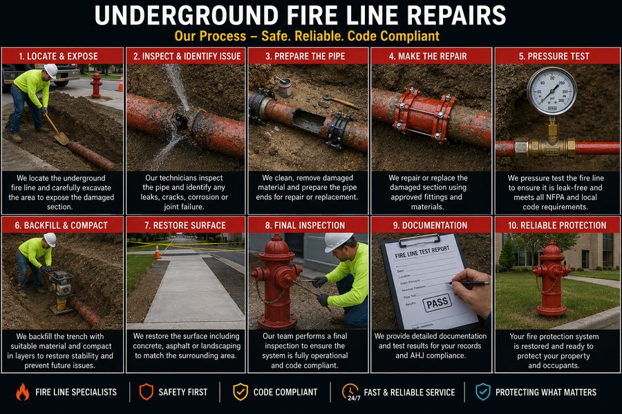 Underground Fire Line Repair in Denver, Colorado